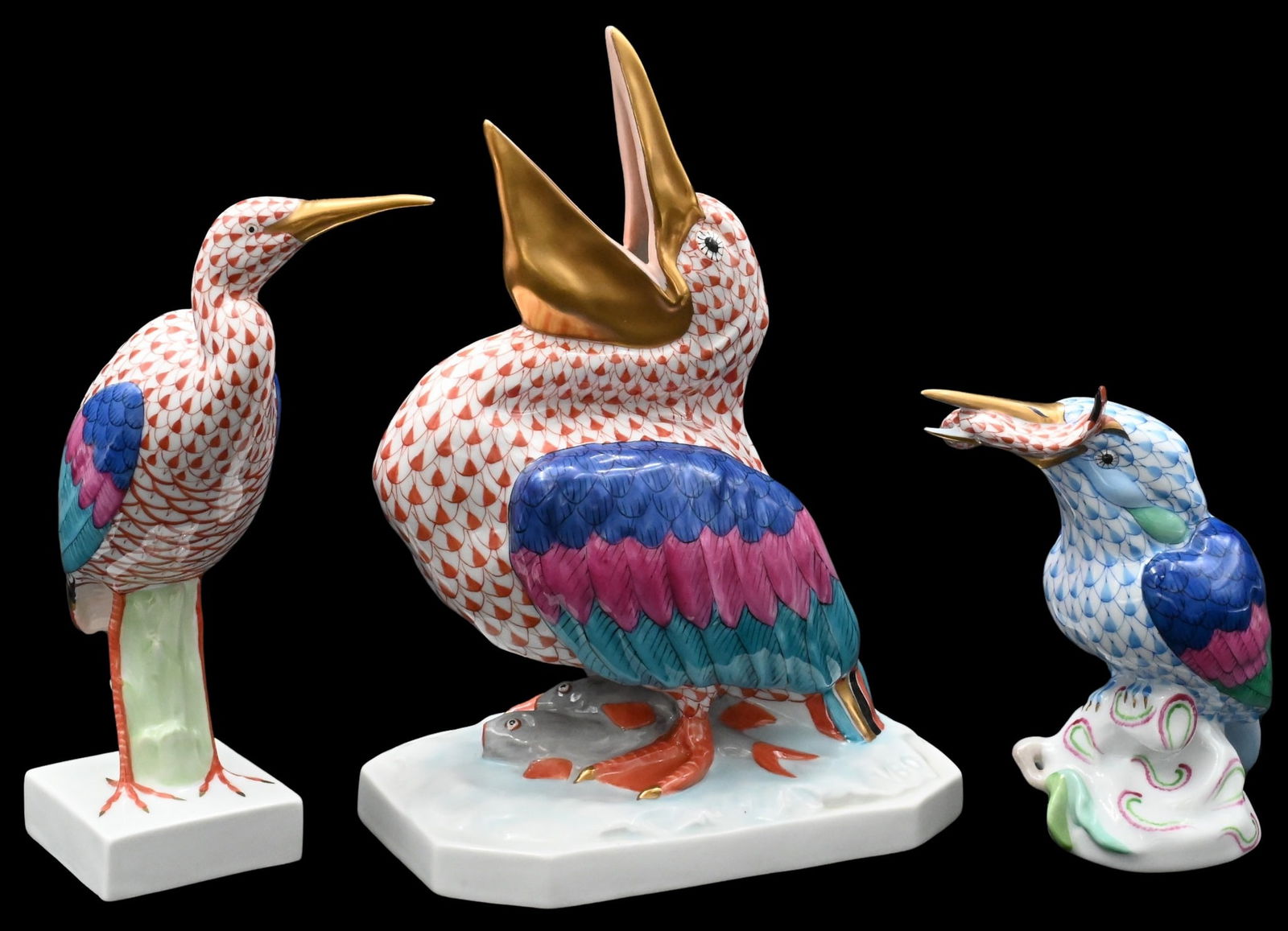 Group of Three Herend Porcelain Birds (1 of 10)