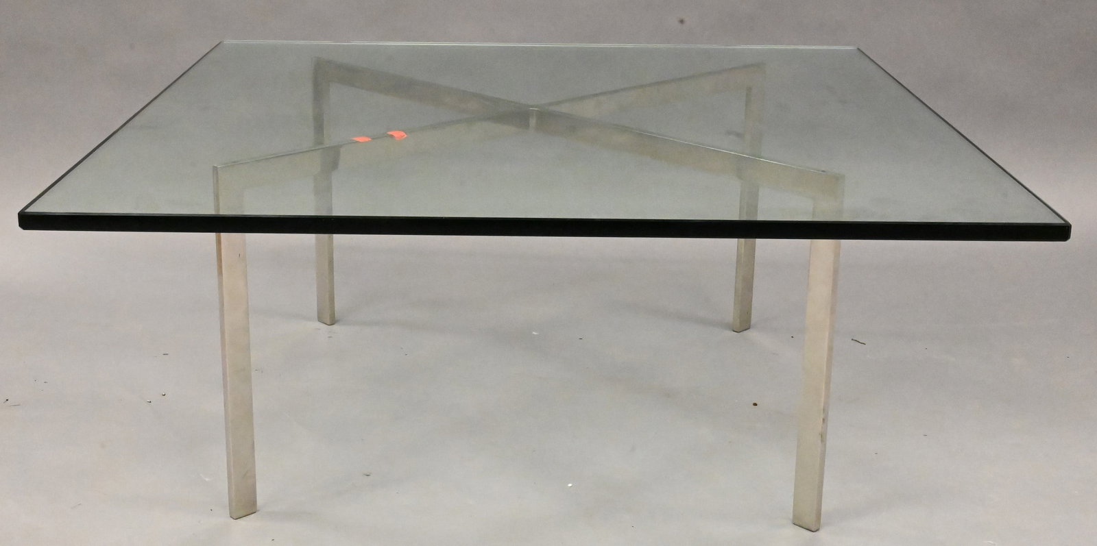 Chrome and Glass Top Coffee Table Attributed to Mies Van Der Ver (1 of 4)