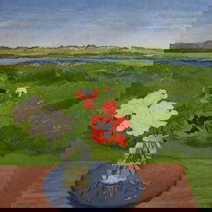 Jane Freilicher (American 1924-2014): Jane Freilicher (American 1924-2014) "Poppies and Peonies", 1983 Aquatint etching, edition 38/50 Signed and dated lower right 31" x 31" Provenance: Stroock & Stroock & Lavan Condition: Overall good co