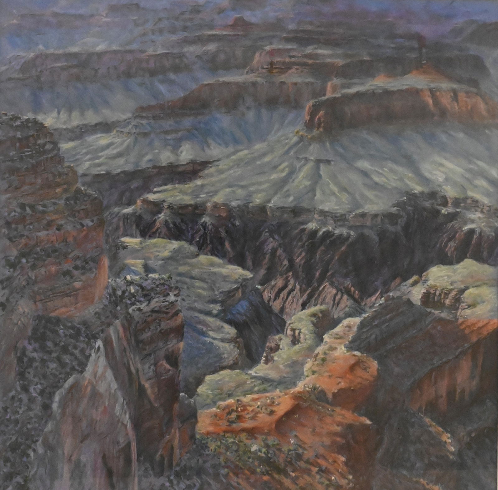 Daniel Morper (American 1944-2016): Daniel Morper (American 1944-2016) "Inner George", 1982 Pastel on paper 47" x 47" Provenance: Stroock & Stroock & Lavan Condition: Overall good condition, This is a quick condition report, please call