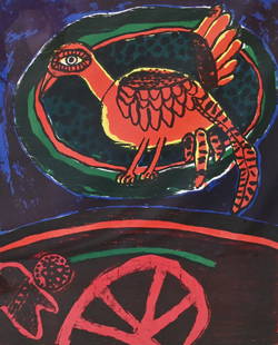 Corneille Guillaume Beverloo (Belgian 1922-2010): Corneille Guillaume Beverloo (Belgian 1922-2010) "Oiseaux", 1973 Lithograph, edition 18/100 Signed and dated lower right "Corneille 73" 21" x 18" Provenance: Stroock & Stroock & Lavan Condition: Overa