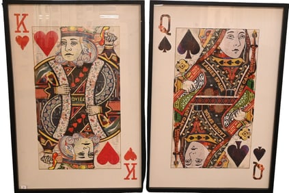 Set of Three Framed Die Cut Playing Cards