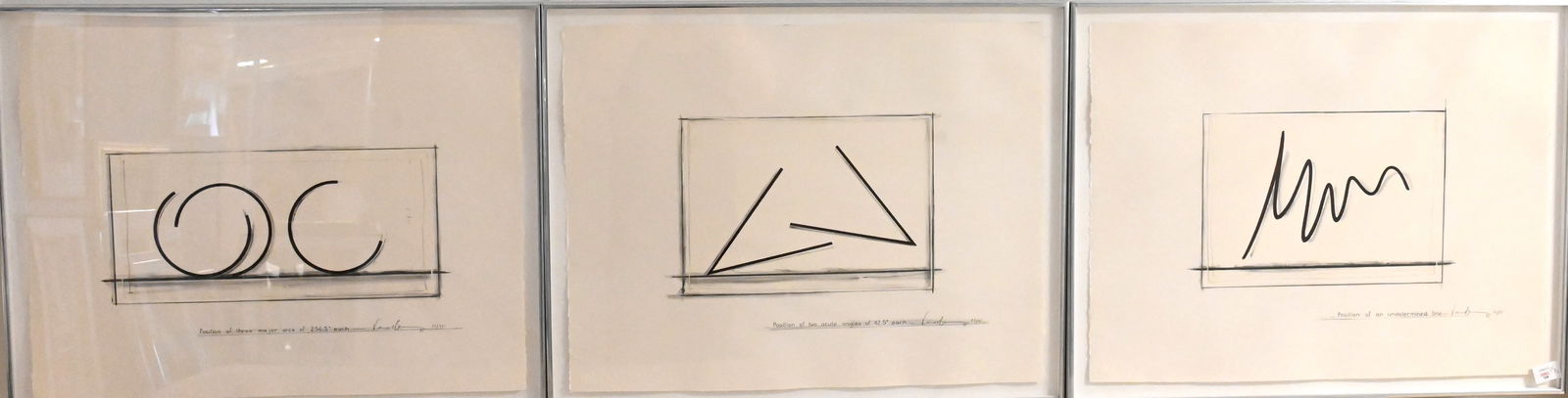 Three: Bernar Venet (French B.1941) from Line, Arc, Angle Suite (1 of 7)