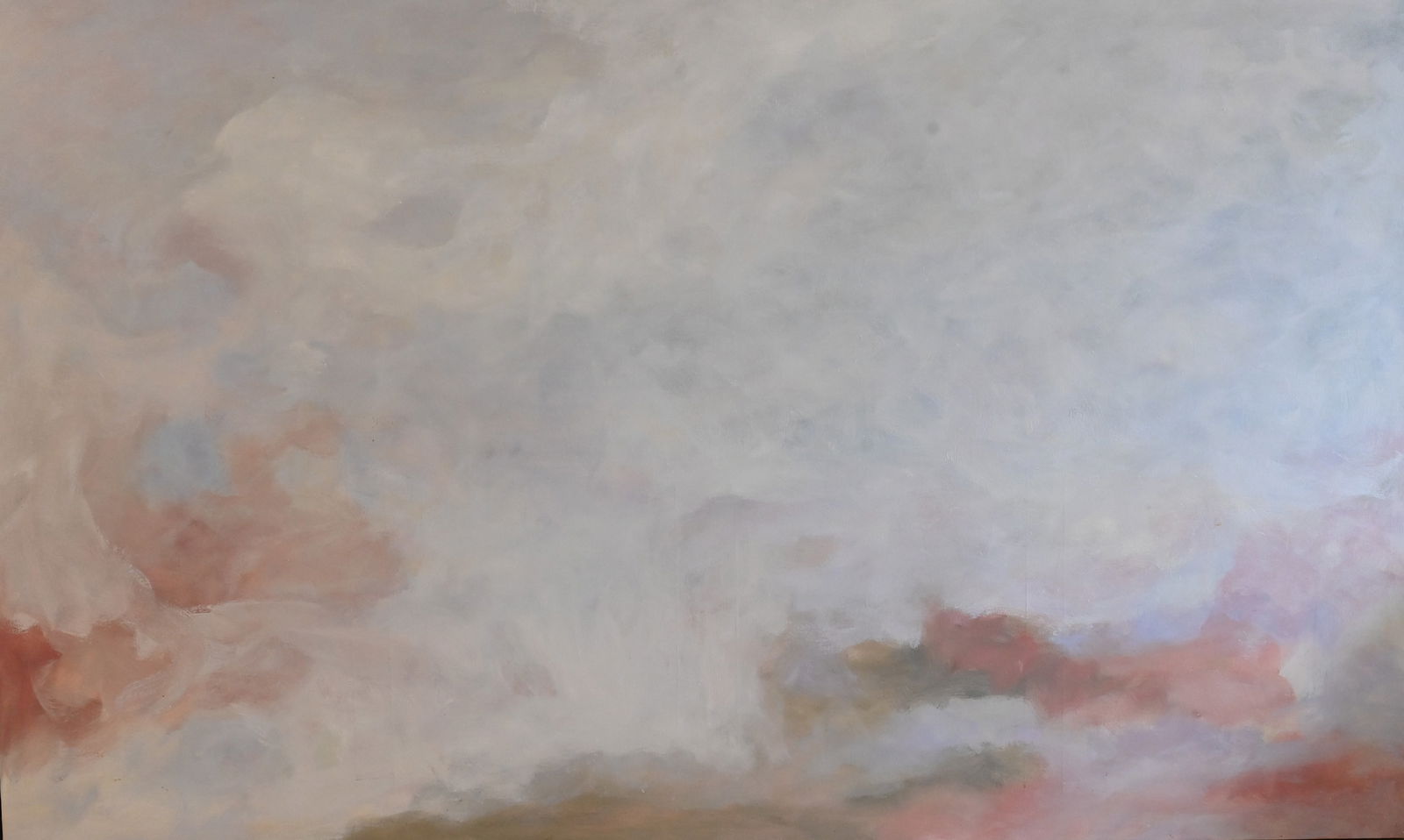 Jon Schueler (American 1916-1992): Jon Schueler (American 1916-1992) “Sky Mood Changing”, January 1978 Oil on canvas, #903 Unsigned 72" x 120" Provenance: Stroock & Stroock & Lavan Condition: Overall good condition This is a qu