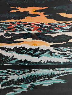 Richard Bosman (American B.1944): Richard Bosman (American B.1944) "Sunset", 1987 Woodcut in color, edition 39/40 Signed lower right Bosman 33 1/2" x 25 1/2" Provenance: Pace Editions Inc. New York Stroock & Stroock & Lavan Condition: