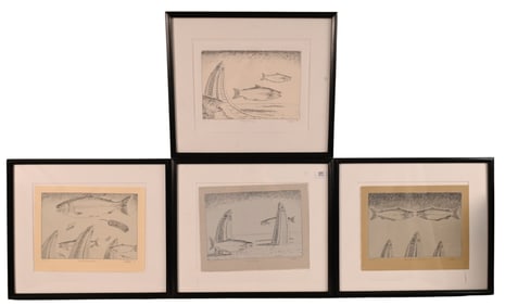 Set of Four Alfredo De Batuc (Mexican/American B. 1950)