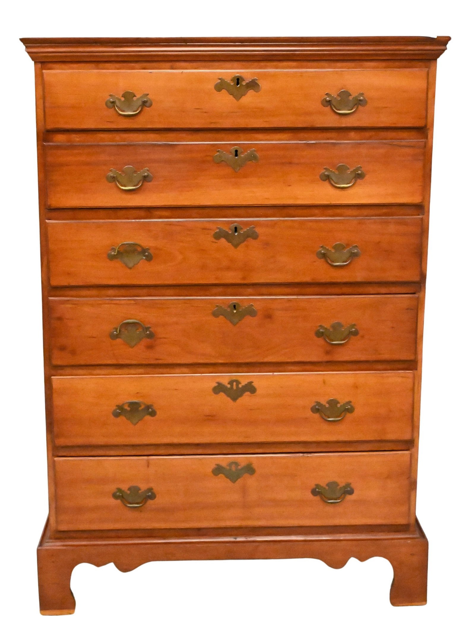 Chippendale Cherry Six Drawer Tall Chest (1 of 4)