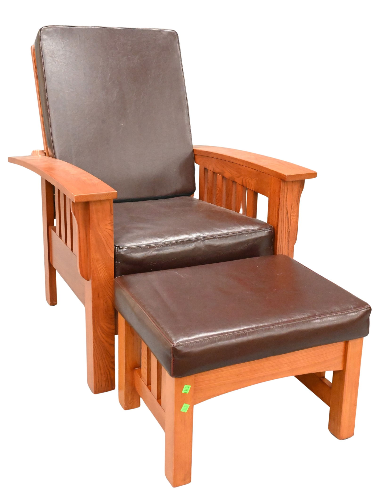 Contemporary Mission Oak Style Morris Chair and Ottoman (1 of 3)