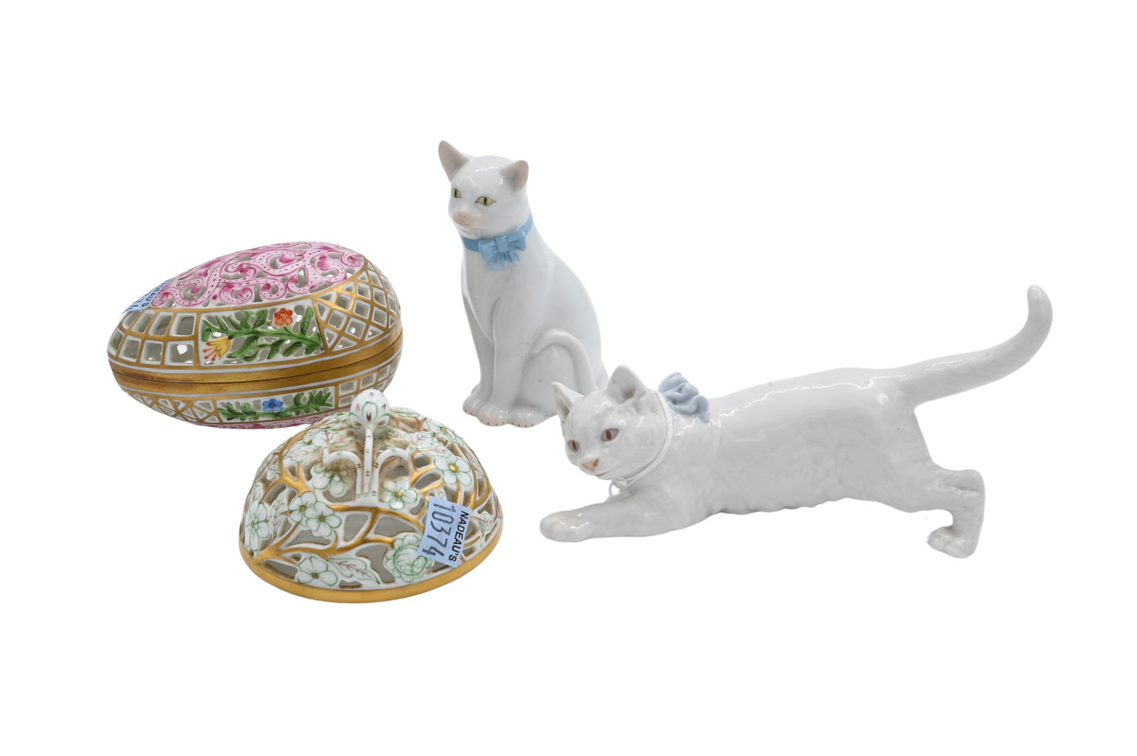 Four Piece Herend and Meissen Porcelain Group (1 of 7)