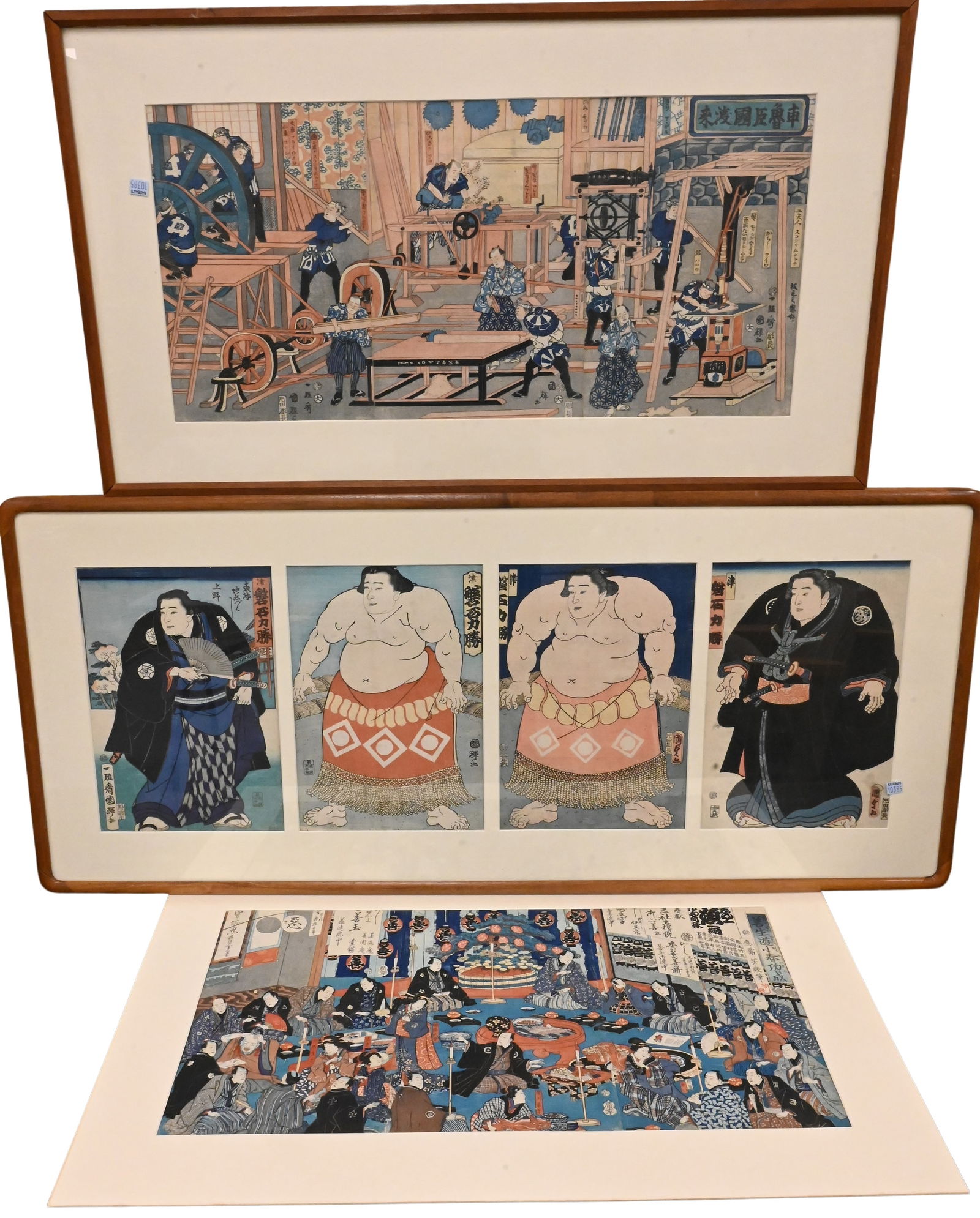 Ten Framed Japanese Woodblock Prints (1 of 7)