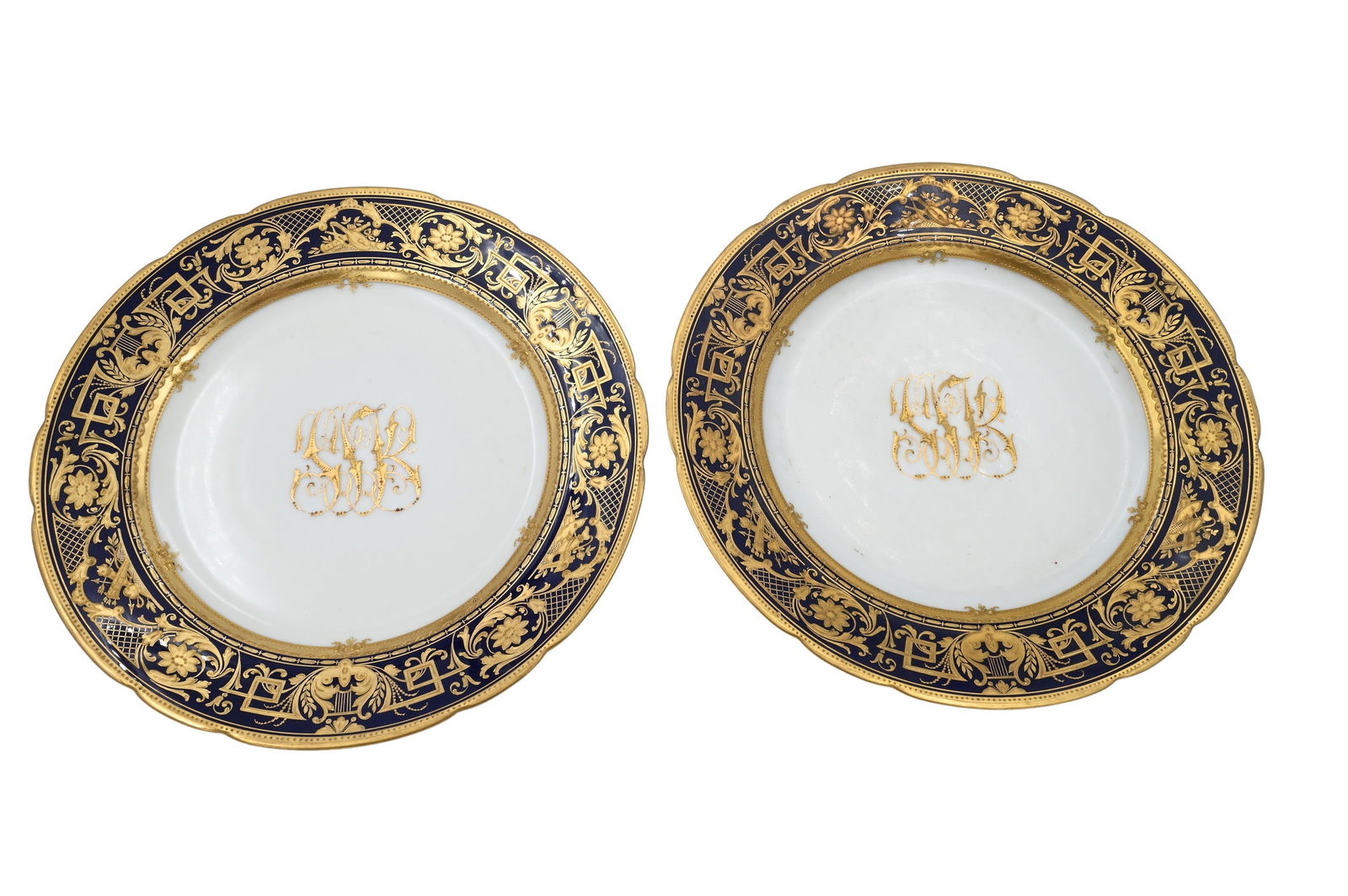 Set of 12 Dresden Cobalt Dinner Plates (1 of 9)