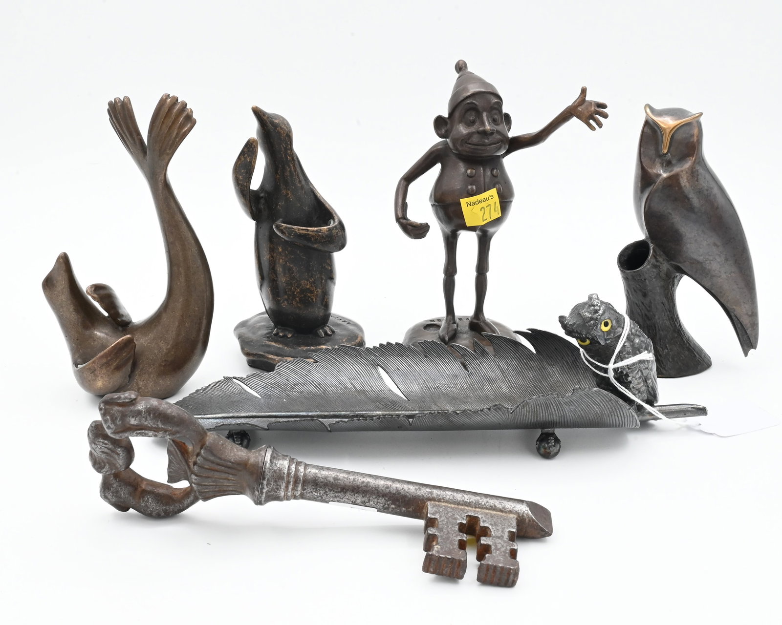 Group of Six Bronze Pen Holders (1 of 5)