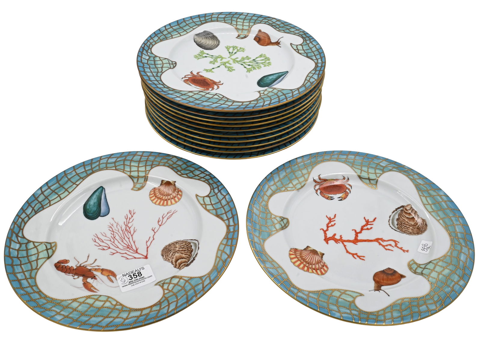 Set of 12 Lynn Chase "Saint Tropez" Porcelain Plates (1 of 6)