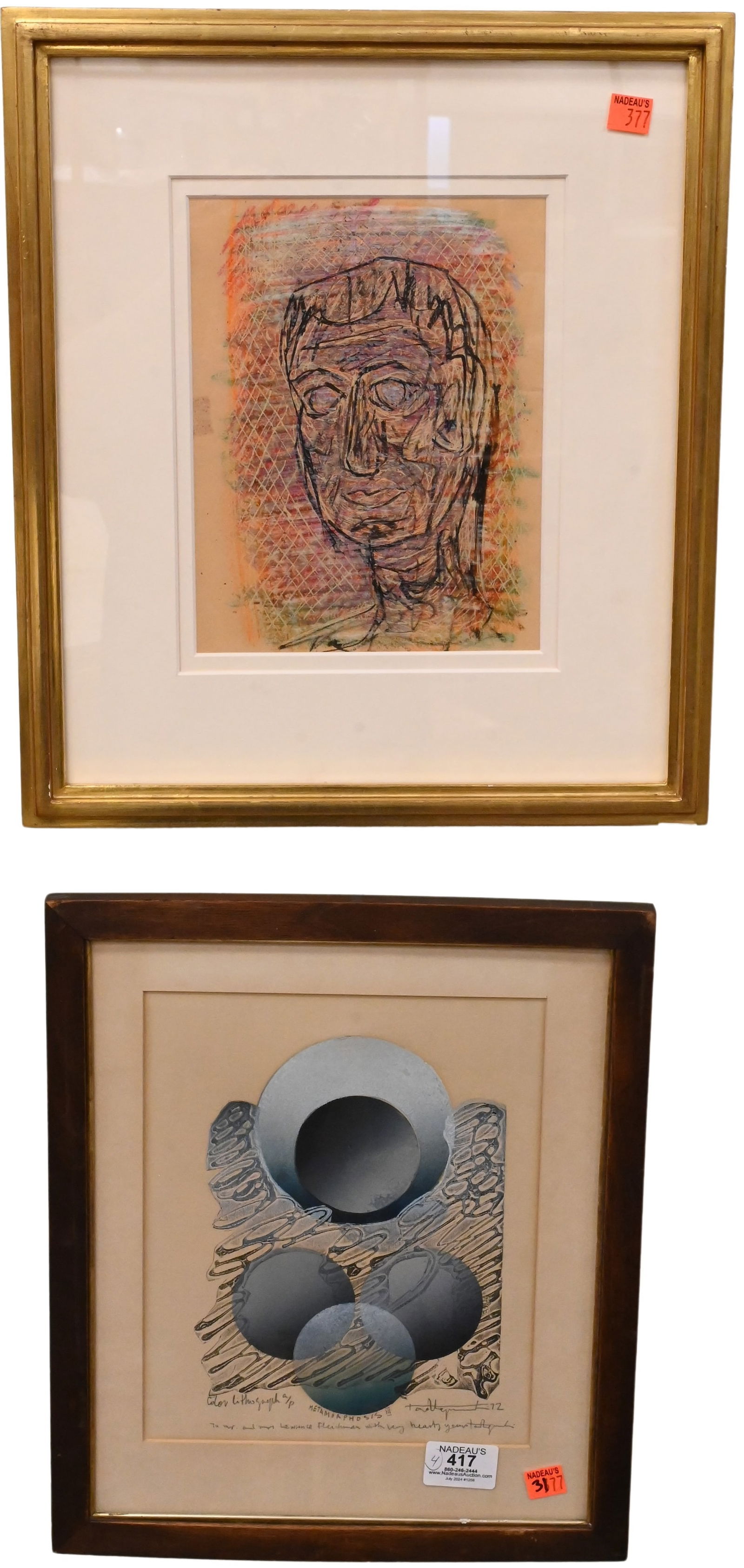 Group of Four Contemporary Framed Pieces (1 of 5)