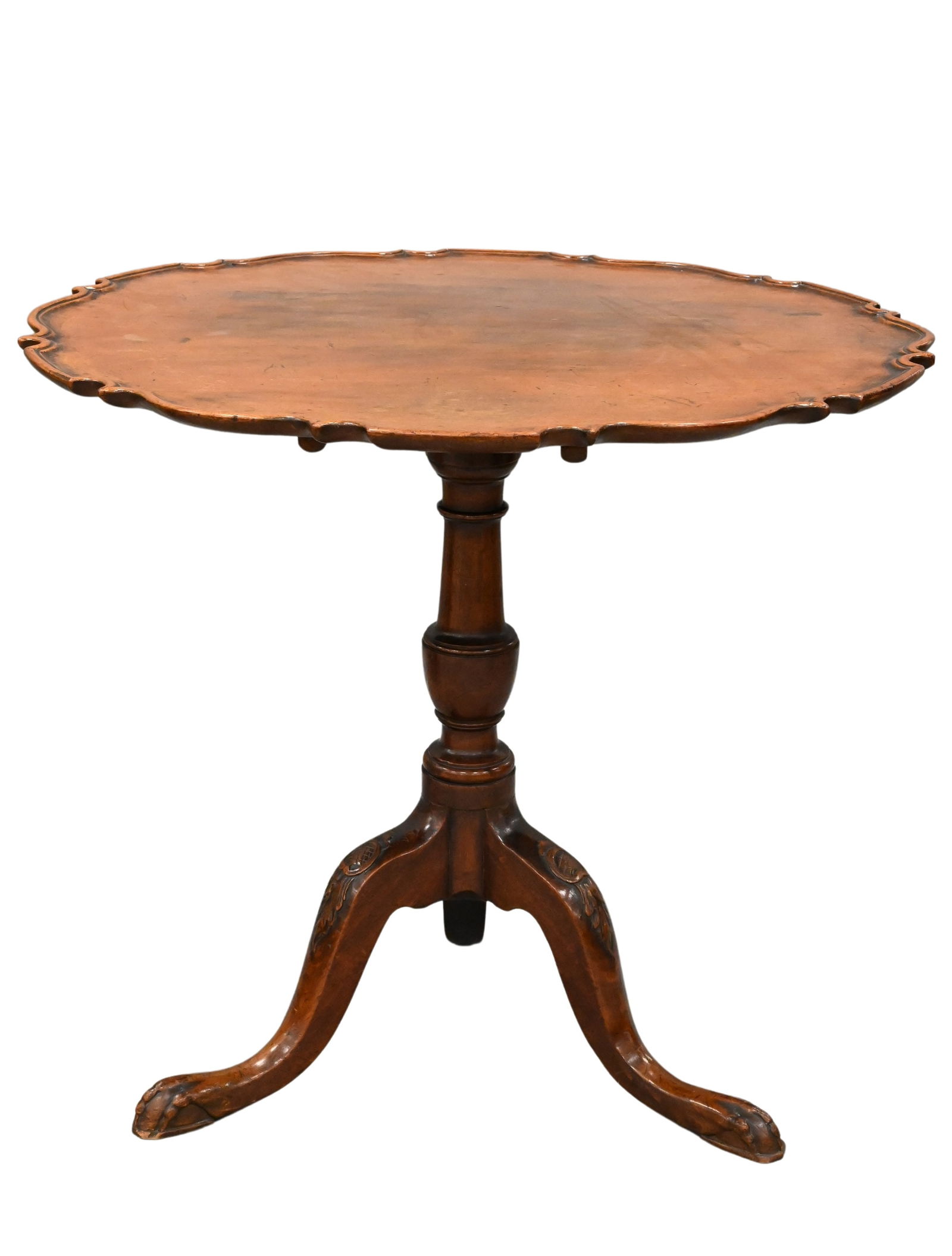 George III Mahogany Piecrust Tip Tea Table (1 of 4)