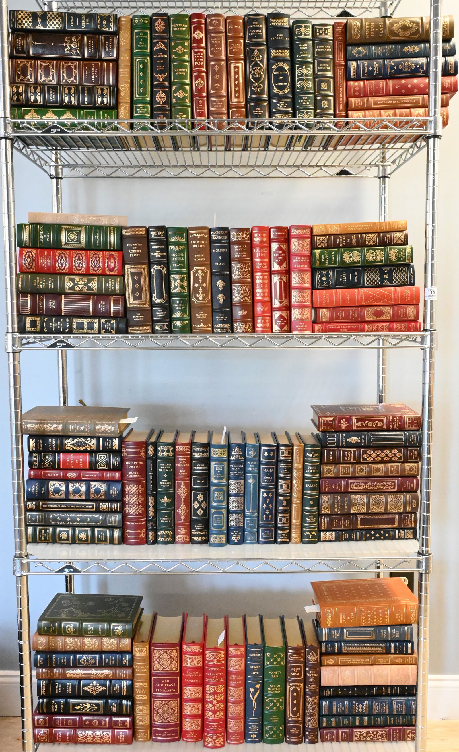 Library Collection of Leather Bound Books from  The 100 Greatest Books Ever Written (1 of 9)