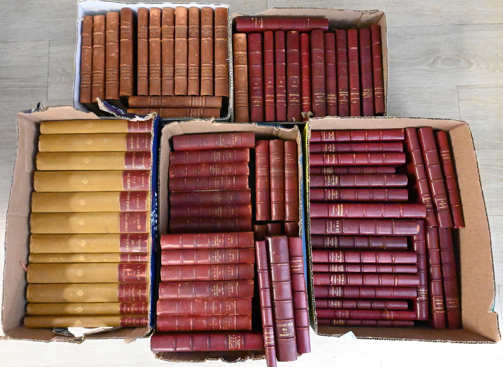 87 French Leather Bound Books (1 of 6)