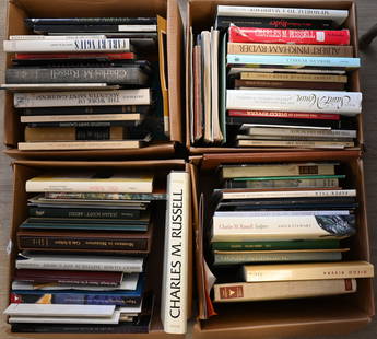 Four Box Lots of Art Reference Books: Four Box Lots of Art Reference Books artists to include O.C. Seltzer, Charles Russell, Diego Rivera, and Augustus Saint-Gaudens one of which being an author signed copy of Kathryn Greenthal Augustus S