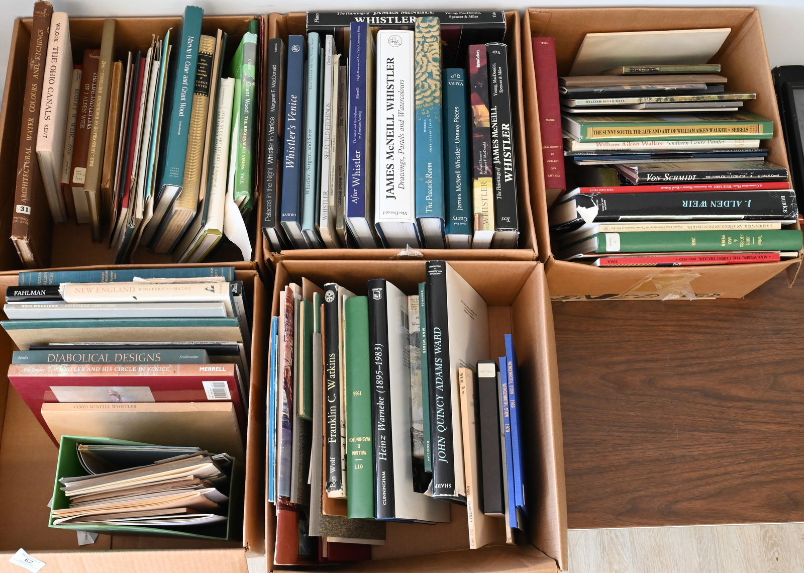 Five Boxes of Art Reference Books and Catalogs (1 of 6)