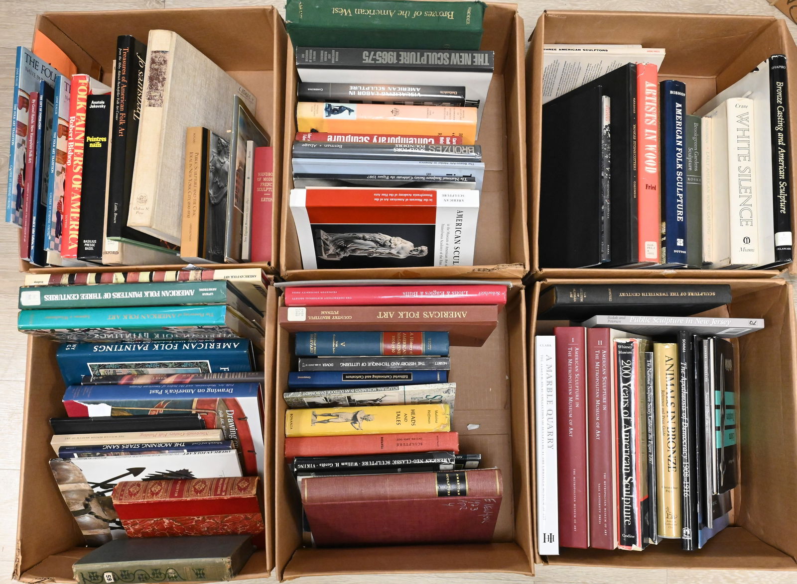 Six Box Lots of Art Reference Books Primarily on American Sculpture and Primitive Art (1 of 7)
