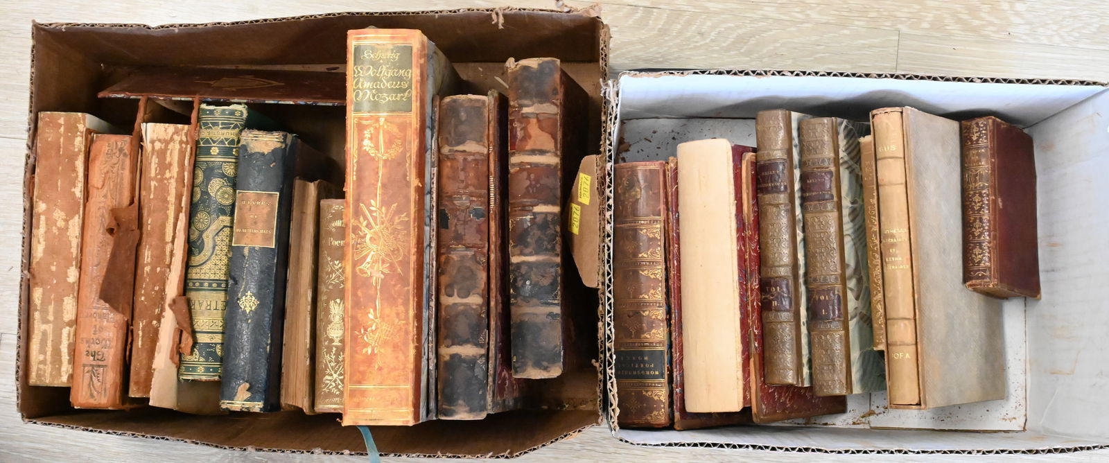 Two Box Lots of Leather Bound Books (1 of 3)