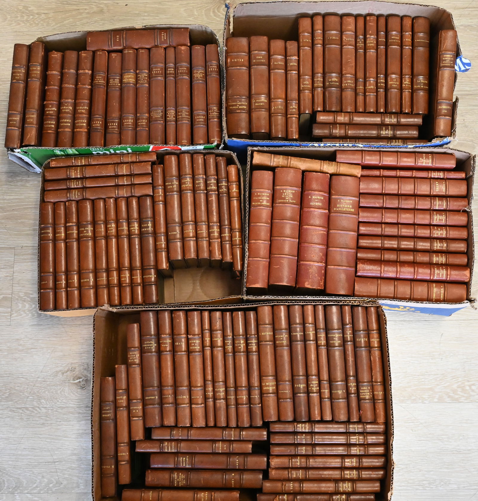 Five Boxes of Leather Bound Books (1 of 6)