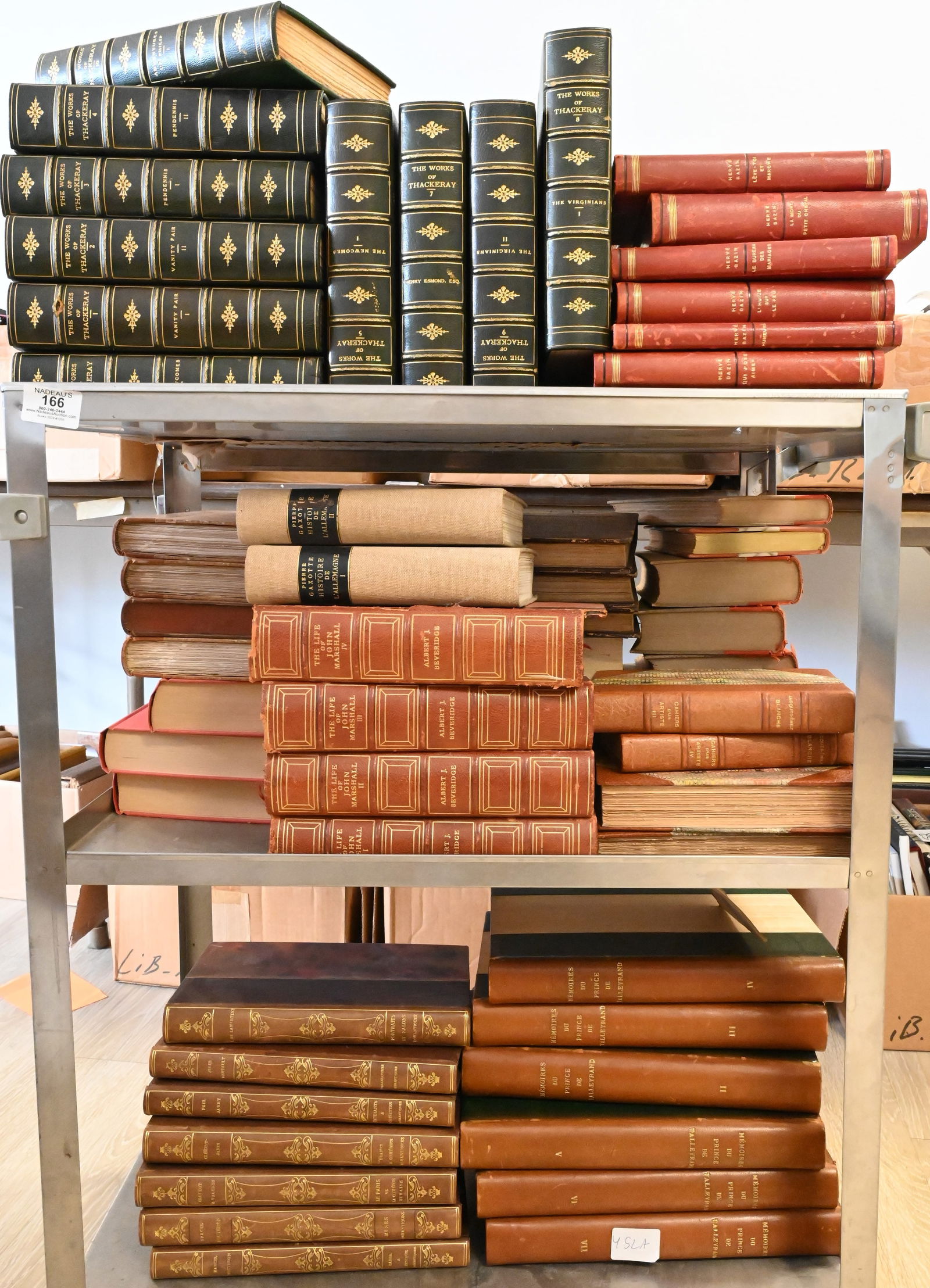 Large Group of Books: Large Group of Books to include the works of Thackery, The Life of John Marshall, Abraham Lincoln, Talleyrand , and others