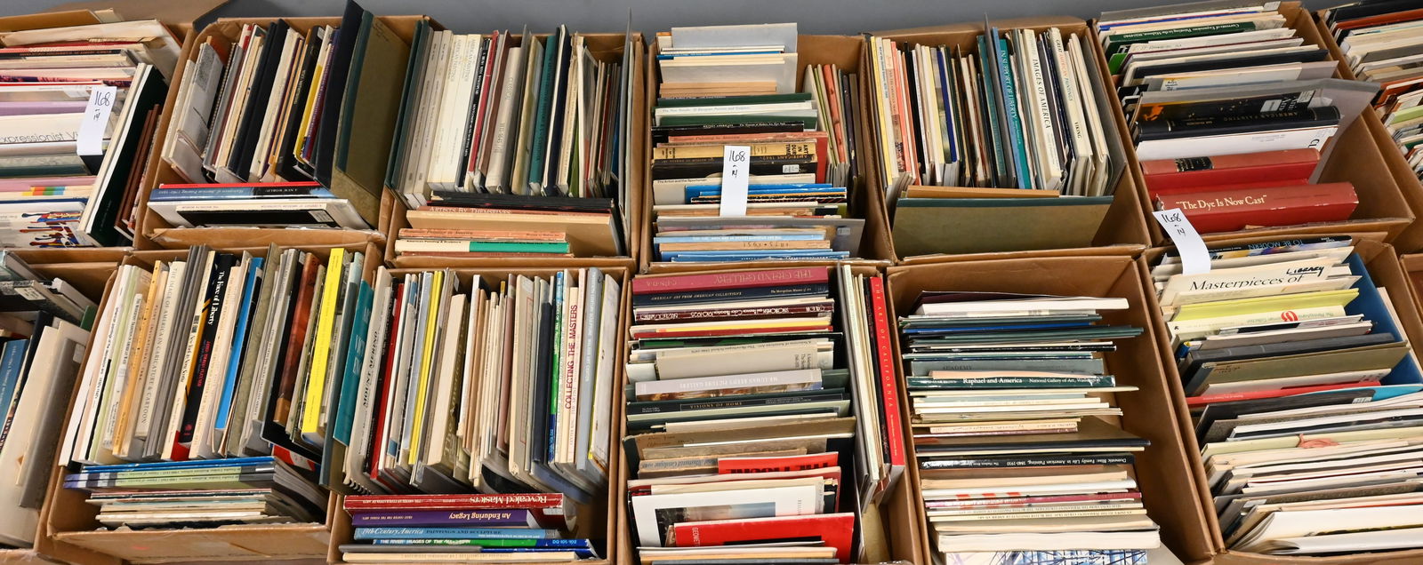 Table Lot of 14 Boxes of Art Catalogs from Expos and Museums (1 of 17)