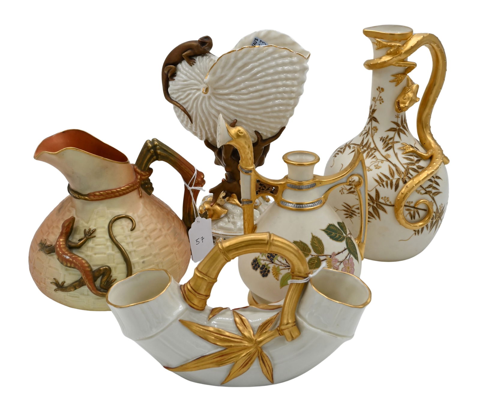 Five Piece Royal Worcester Porcelain and Gilt Groupe (1 of 11)