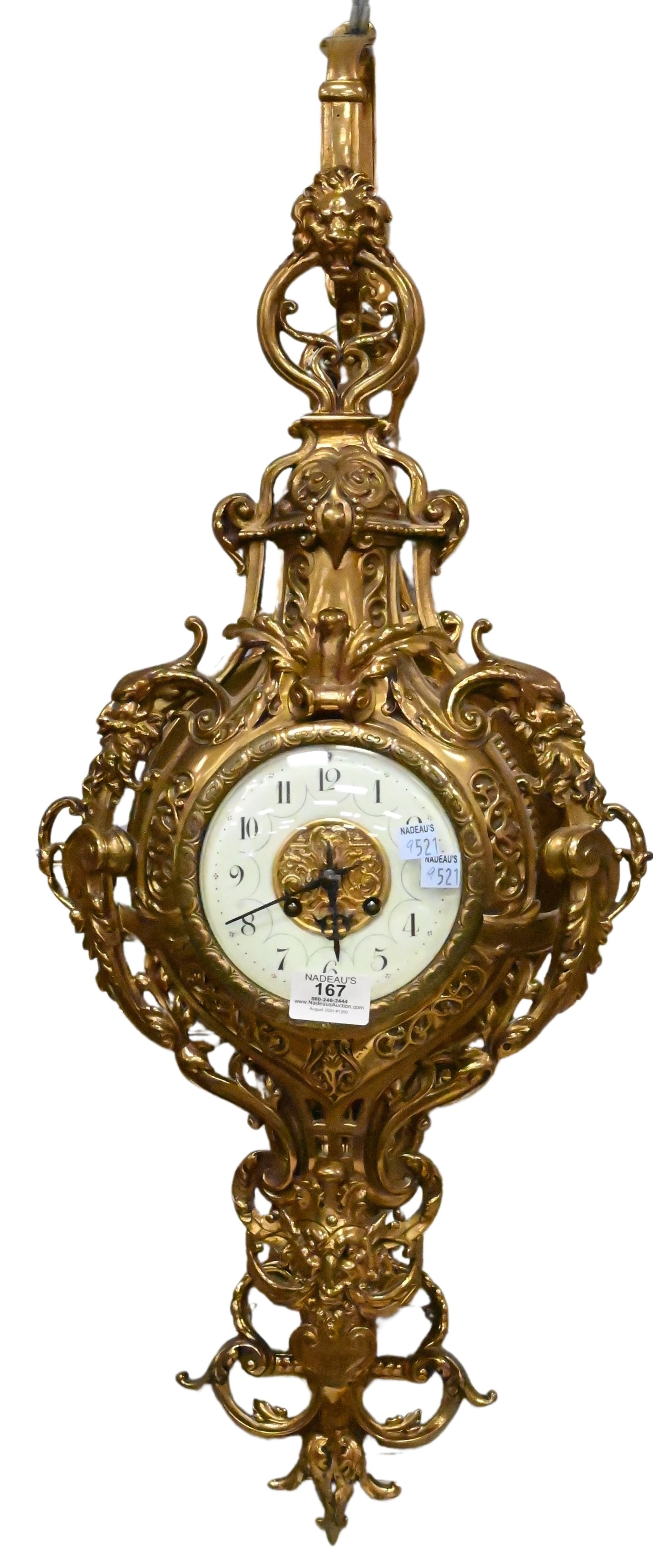 French Cartel Style Gilt Wall Clock (1 of 5)