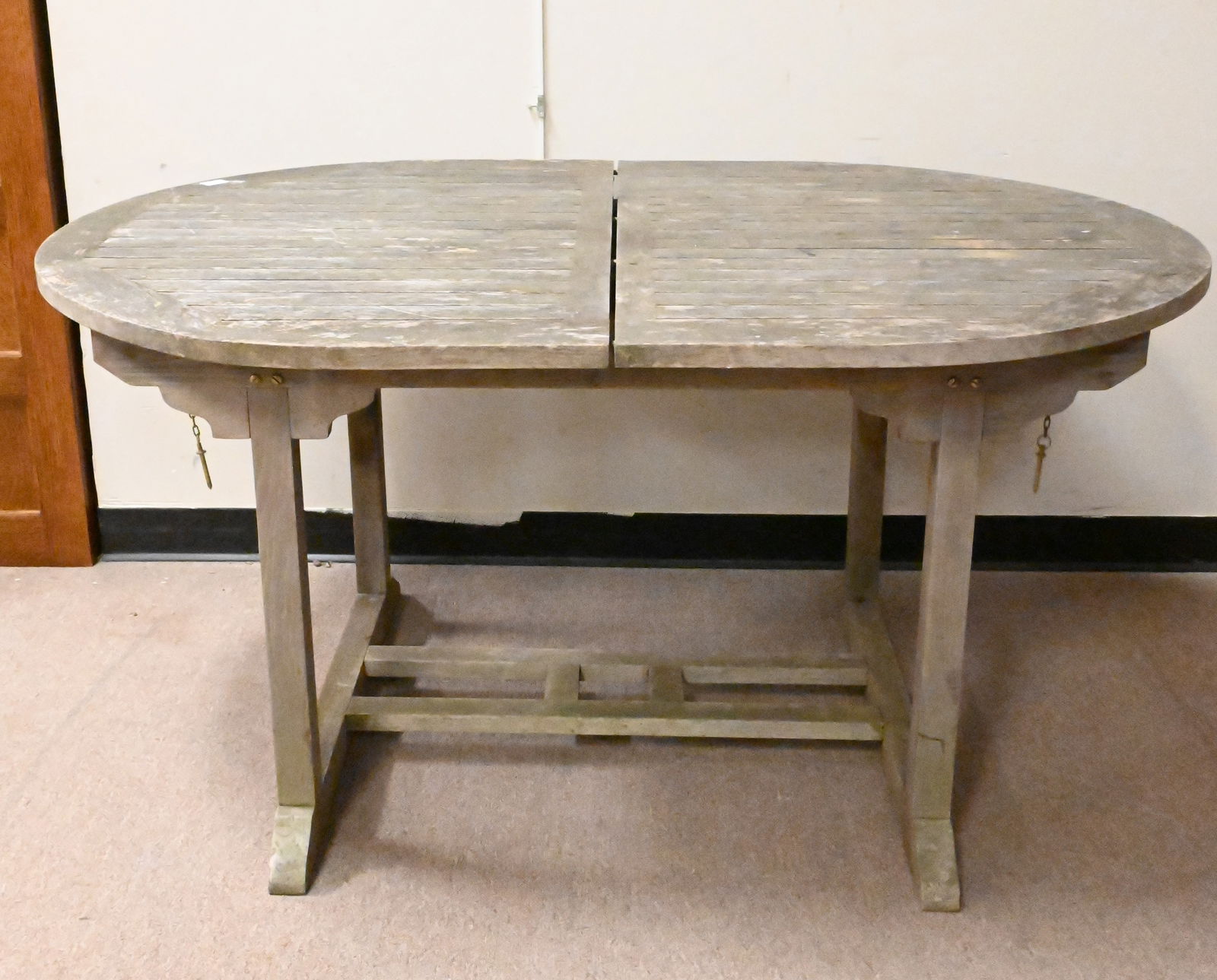 English Garden Teak Oval Outdoor Extending Table (1 of 7)