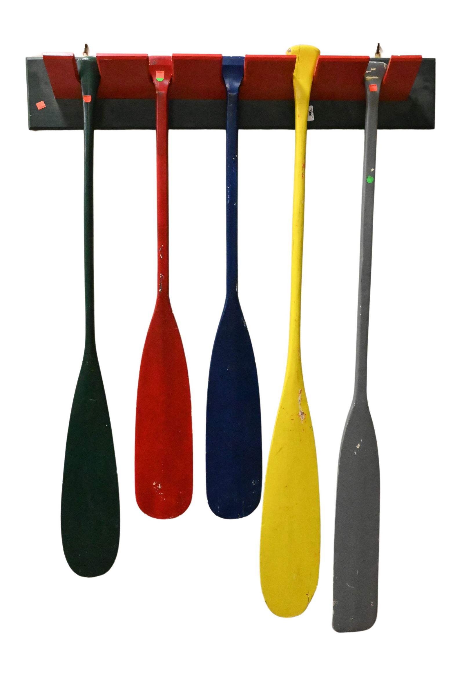 Five Painted Paddles with Wall Mount Sculpture (1 of 2)
