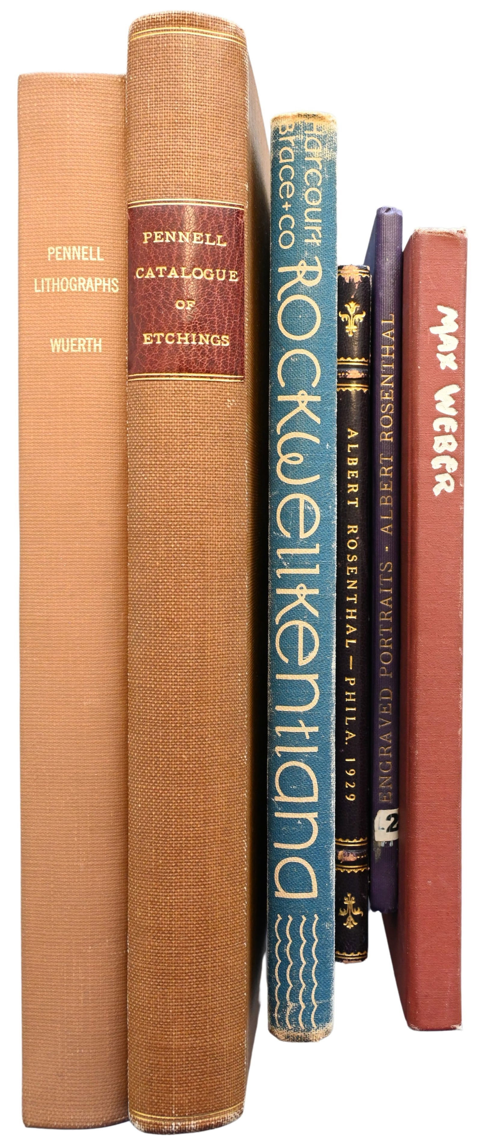 Six Reference Books on Art: Six Reference Books on Art to include two about Albert Rosenthal one of which being signed by him, Max Weber by Holger Cahill signed by author and artist 59/250, first edition RockwelKetiana (1933), a