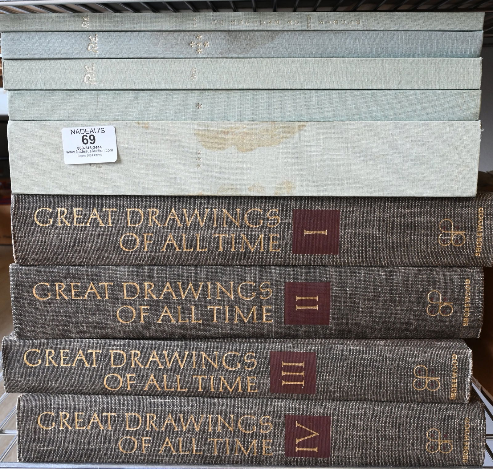 Group of Books: Group of Books to include Bibliotheque Raphael Esmerian, published in Paris, Palais Galliera 1972-1974Great Drawings of All Time Volume I, II, III, and IV by Ira Moskowitz published 1962Group of Six 1