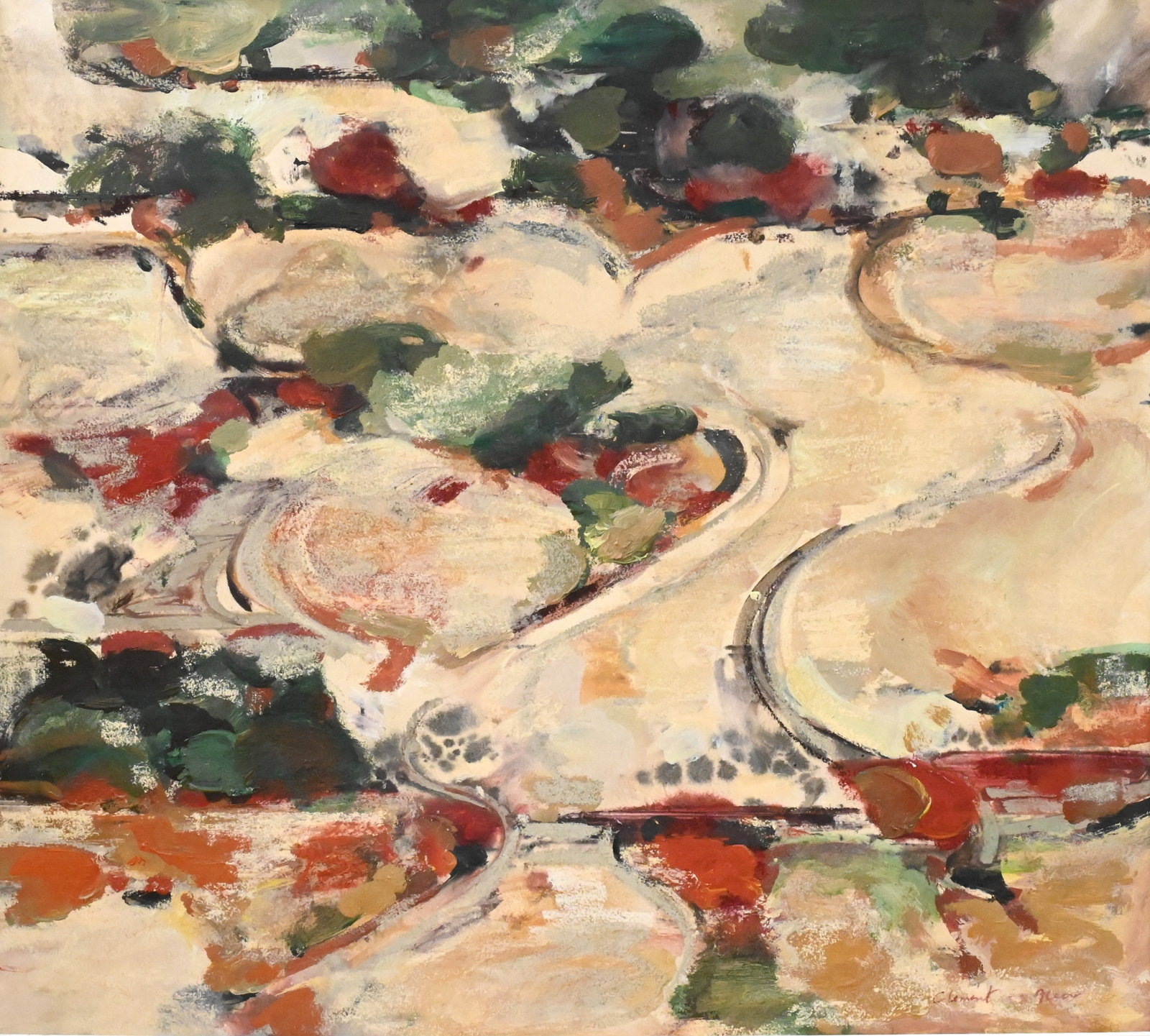 Clement McAleer (Irish Born 1949): Clement McAleer (Irish Born 1949) "Quarry Path", 1998 Acrylic on paper Signed, titled, and dated on verso "Clement McAleer 1998" 20" x 24" Provenance: Art First, Contemporary Art, London (1200 GBP)