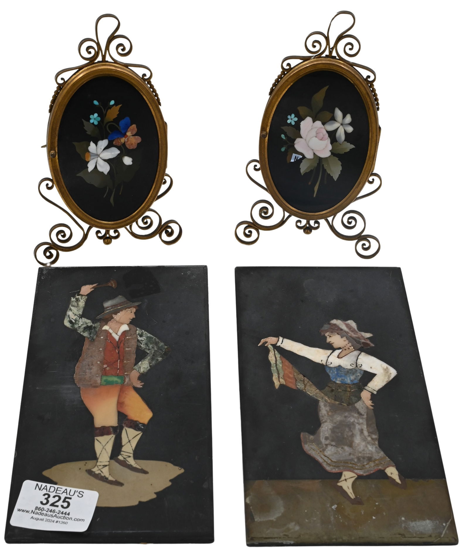 Four Piece Italian Pietra Dura Lot (1 of 9)