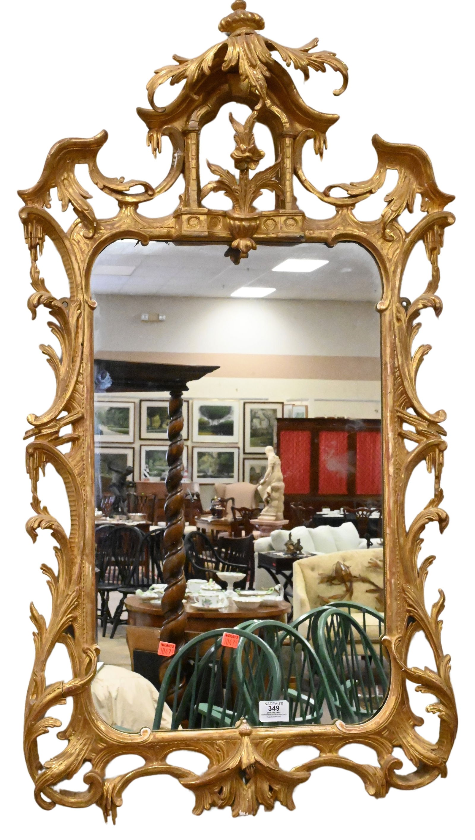 Chinese Chippendale Style Gilt Mirror (1 of 4)