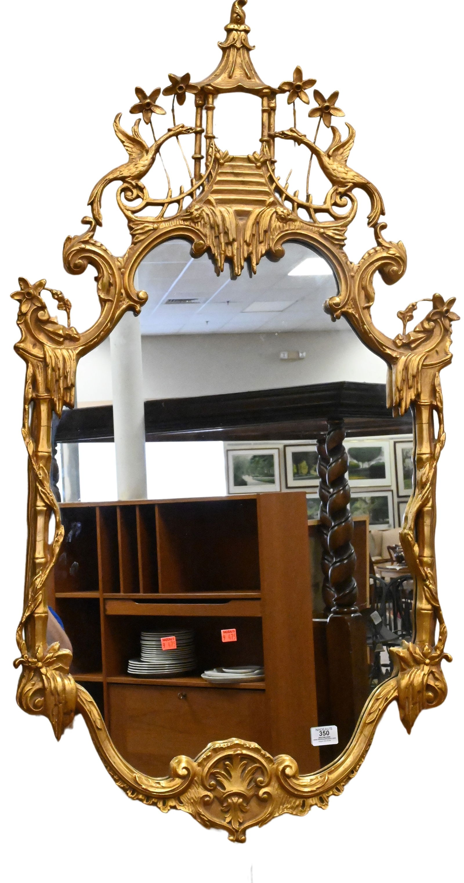 Chinese Chippendale Style Gilt Mirror (1 of 5)