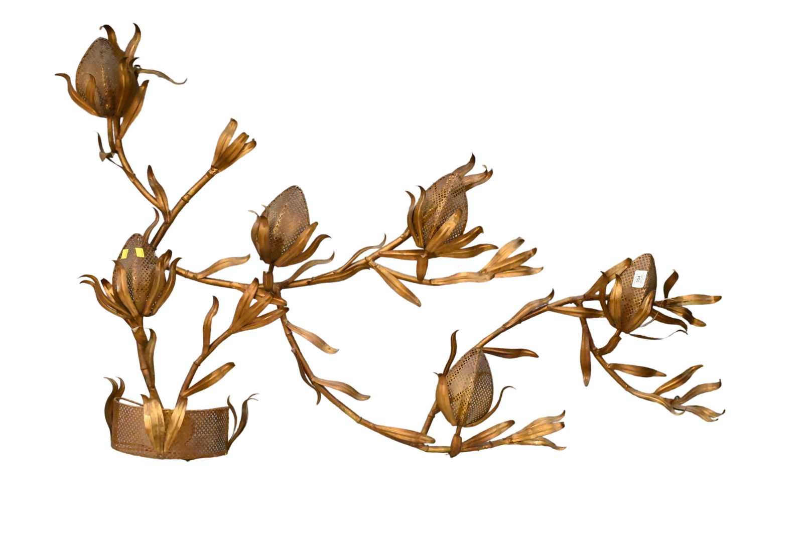 Mid-Century Modern Gilt Metal Wall Sconce (1 of 7)