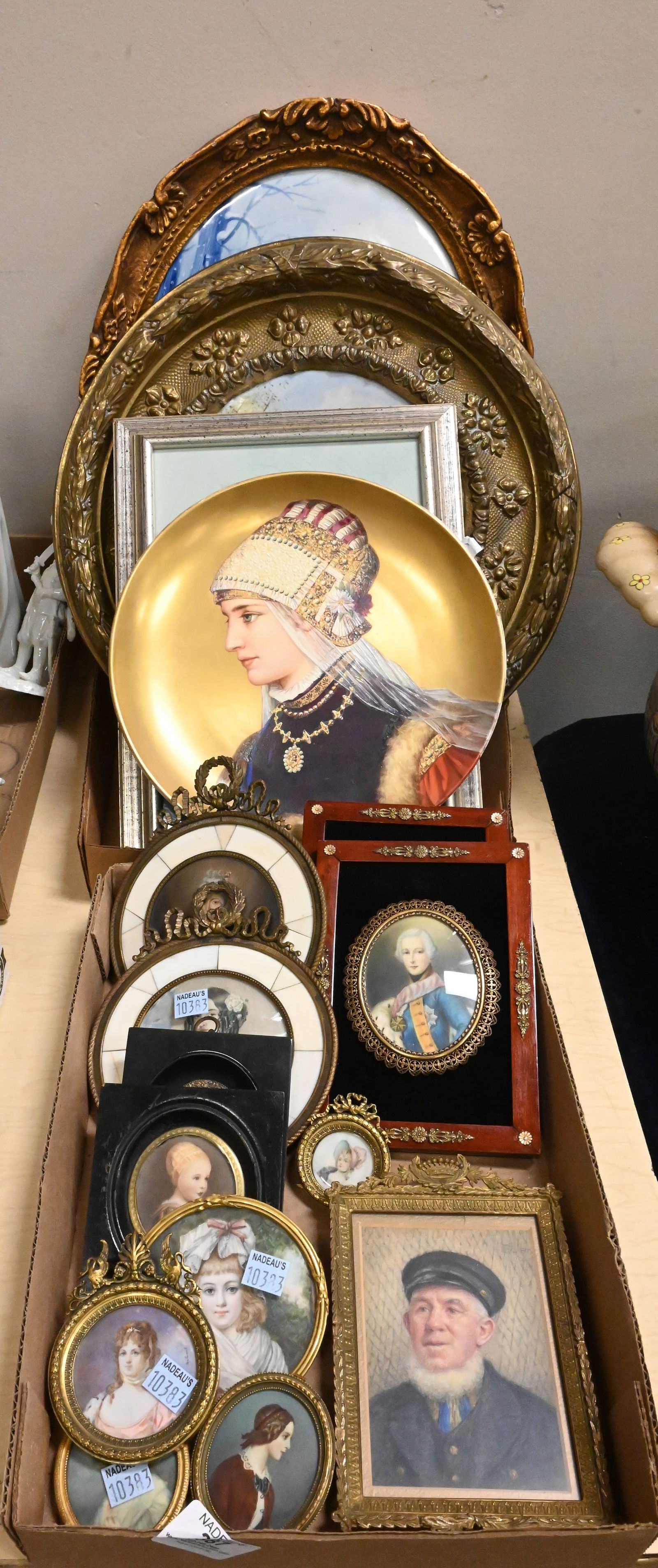 Two Tray Lots of Twelve 19th Century Miniature Portraits (1 of 5)