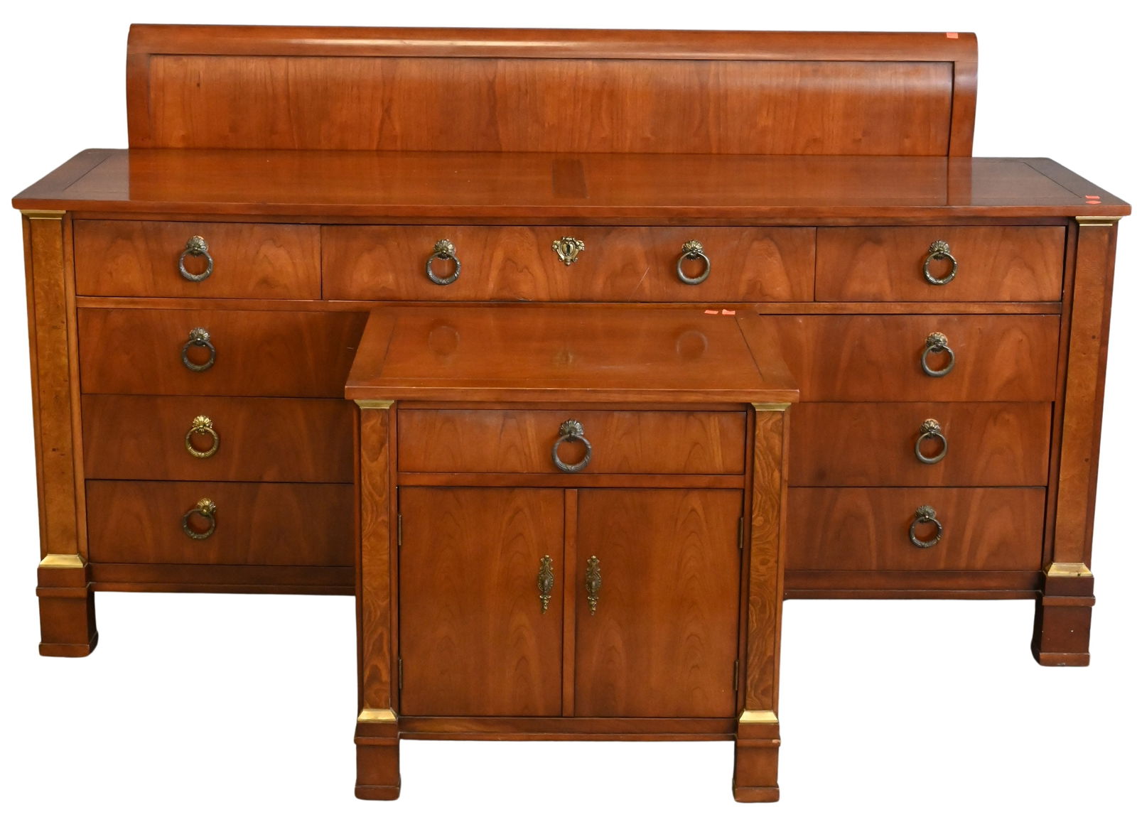 Four Piece Baker Cherry Lot along with Two Mirrors (1 of 5)