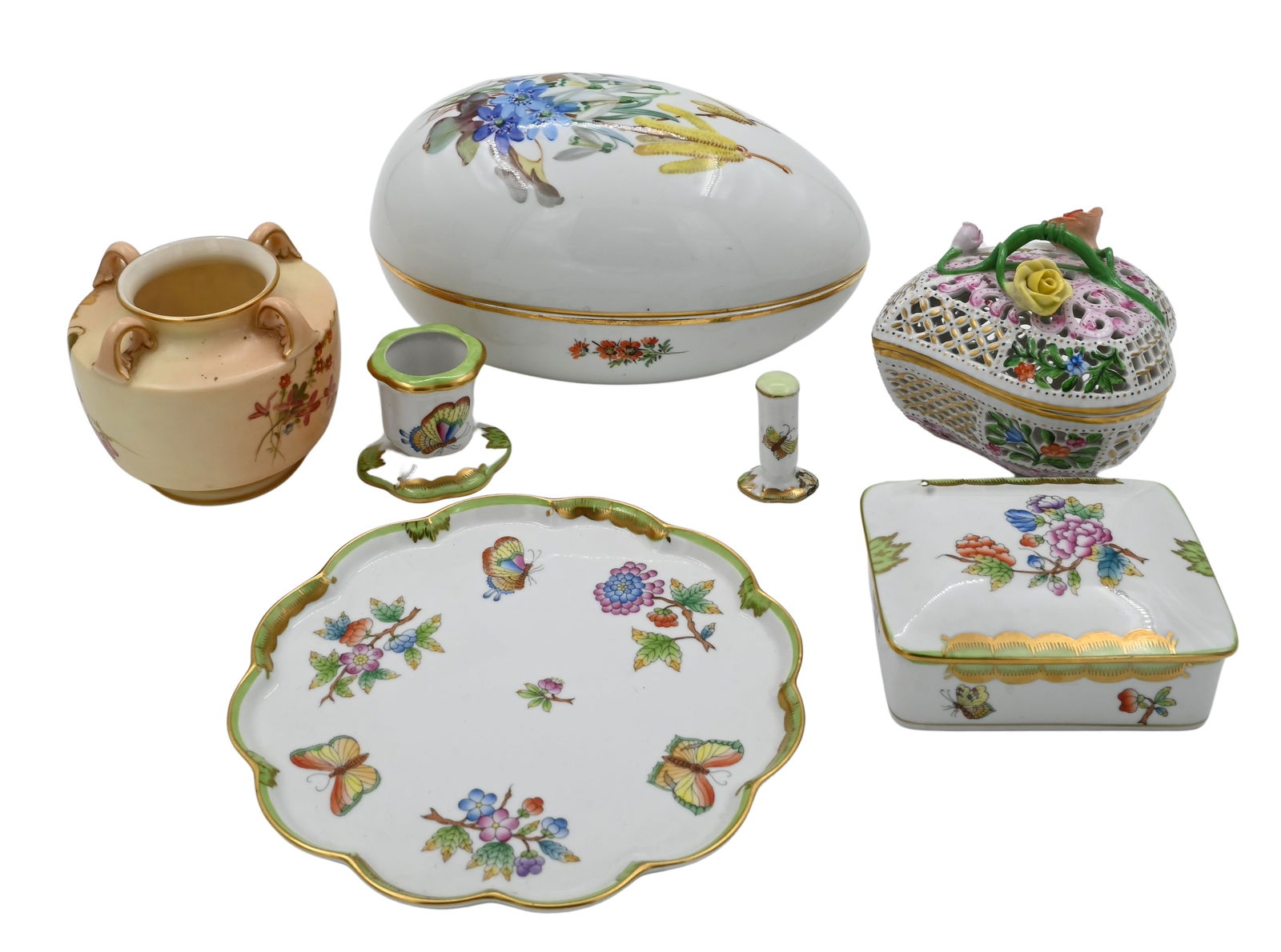 Seven Piece Porcelain Group (1 of 8)