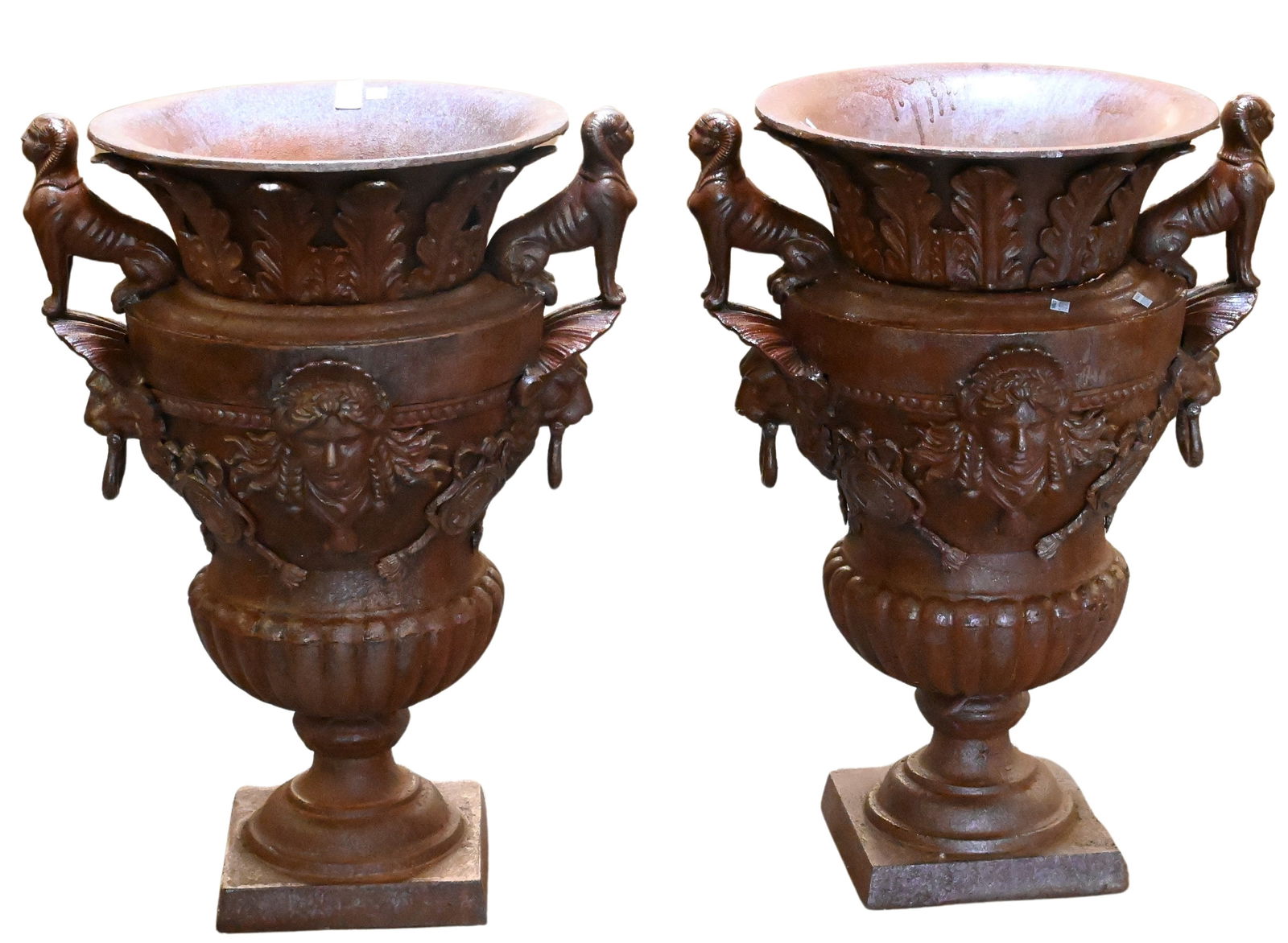 Pair of Outdoor Iron Urns (1 of 5)