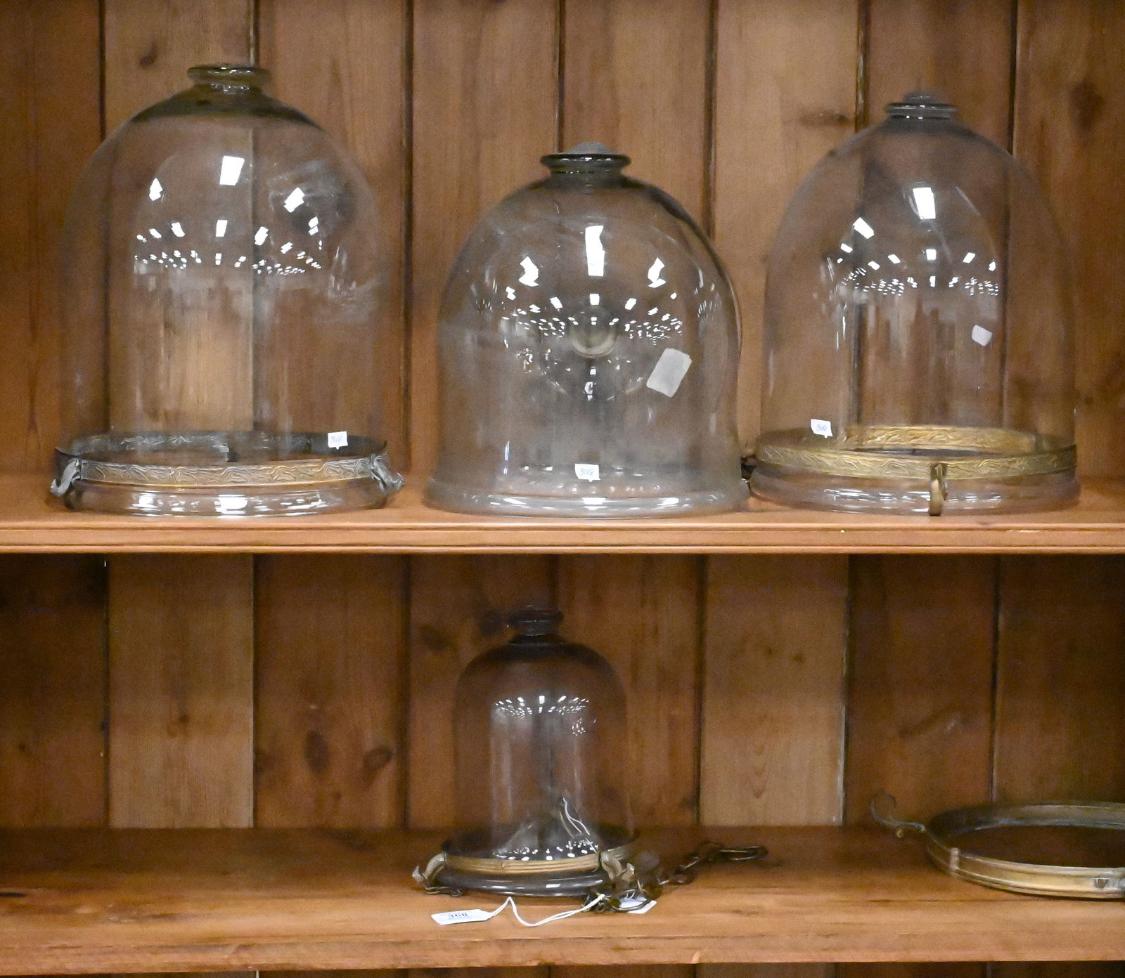 Group of Four Bell Jar Hanging Lanterns (1 of 6)