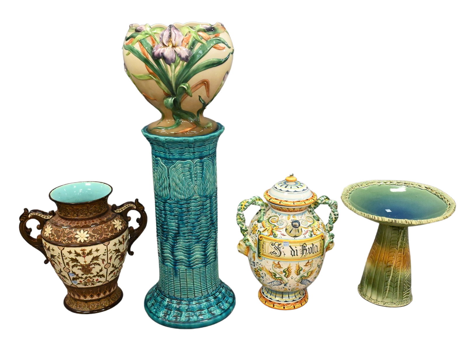 Four Large Majolica Pieces (1 of 6)