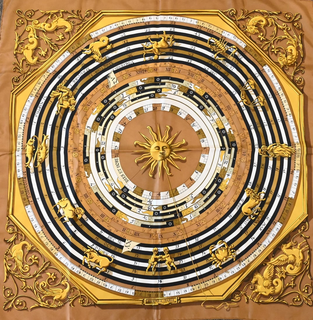 Hermes Paris "Astrologie, Dies et Hore" Silk Scarf (1 of 5)