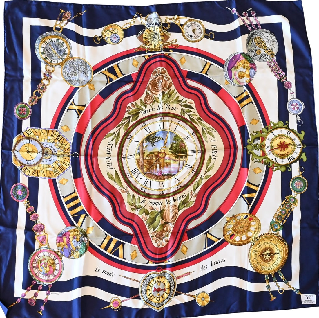 Hermes Paris "La Ronde des Heures" Silk Scarf (1 of 4)