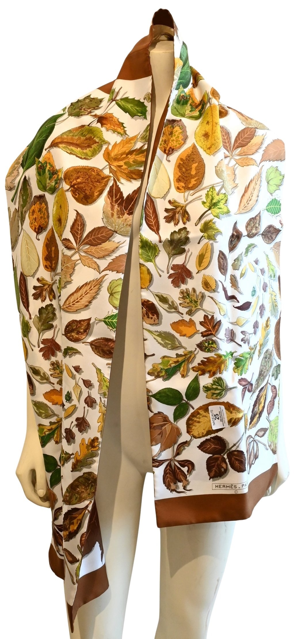 Hermes Paris "Tourbillons, Feuilles d'Automne" Silk Muffler/Scarf (1 of 5)