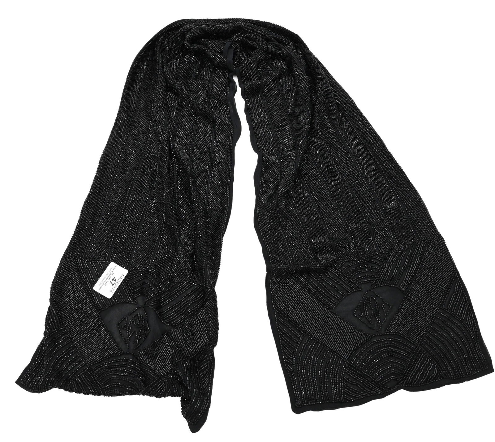 New Polo Ralph Lauren Black Silk Scarf: New Polo Ralph Lauren Black Silk Scarf