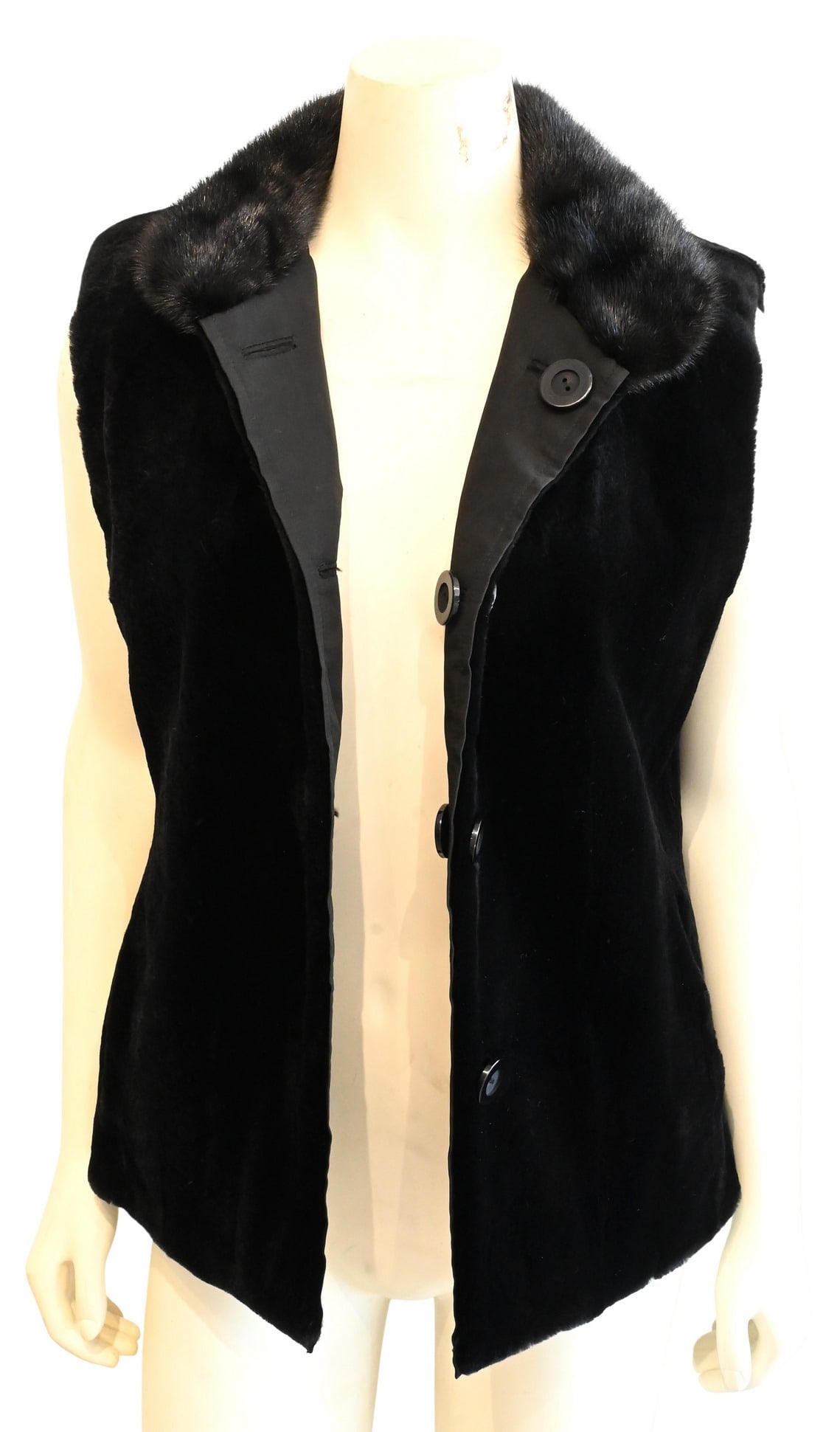 Black Sheared Mink Reversible Vest (1 of 3)